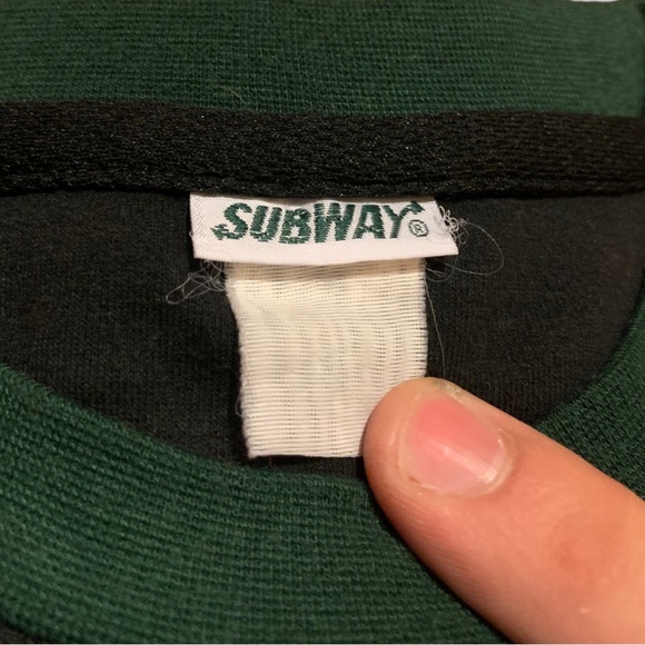 Subway Employee Shirt Halloween Costume Green Black Wendy’s McDonalds - Picture 4 of 5
